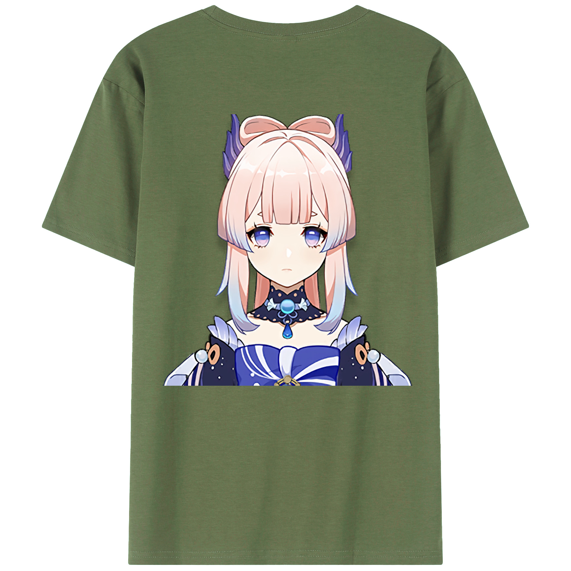 げんし神 珊瑚宮心海 サンゴノミヤ・ココミ genshin Sangonomiya Kokomi 綿100％ メンズ半袖Tシャツ（バックプリント） 通気性